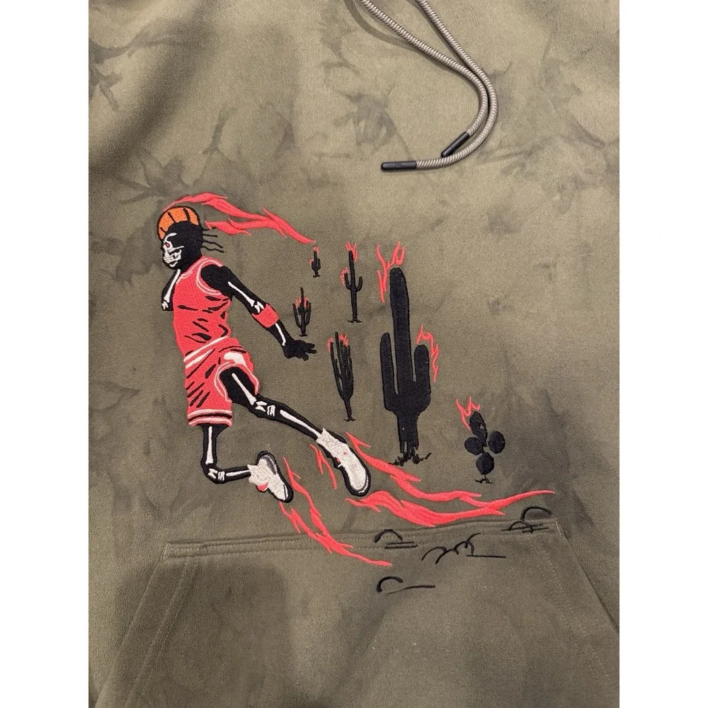 Cactus Jack Travis Scott x Air Jordan Washed Suede Hoodie Size Large